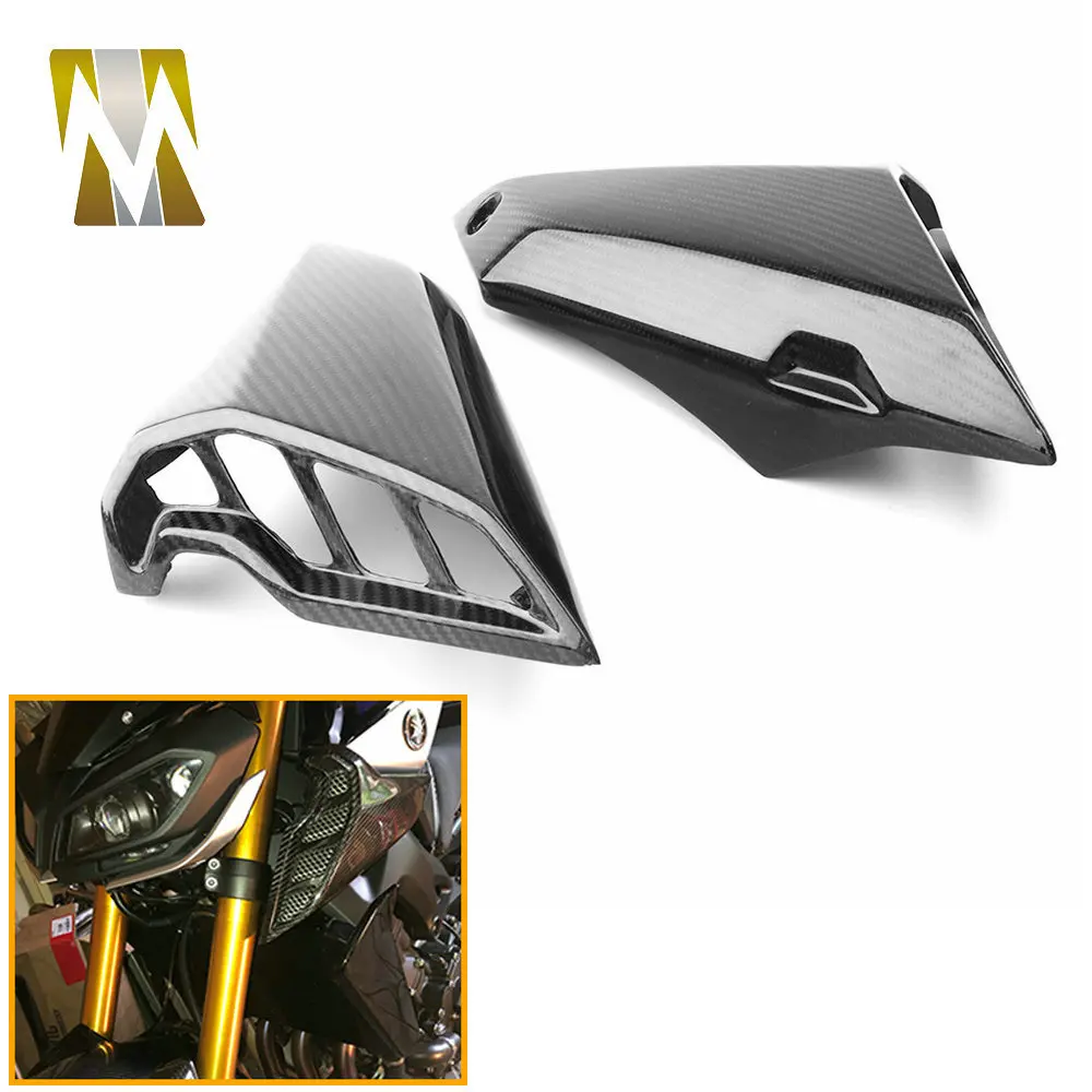 

MT09 Motorcycle 3K Carbon Fiber Gas Tank Front Fairing Air Intake Cover Protection Panel For Yamaha MT09 MT 09 FZ 2017 2018 2019