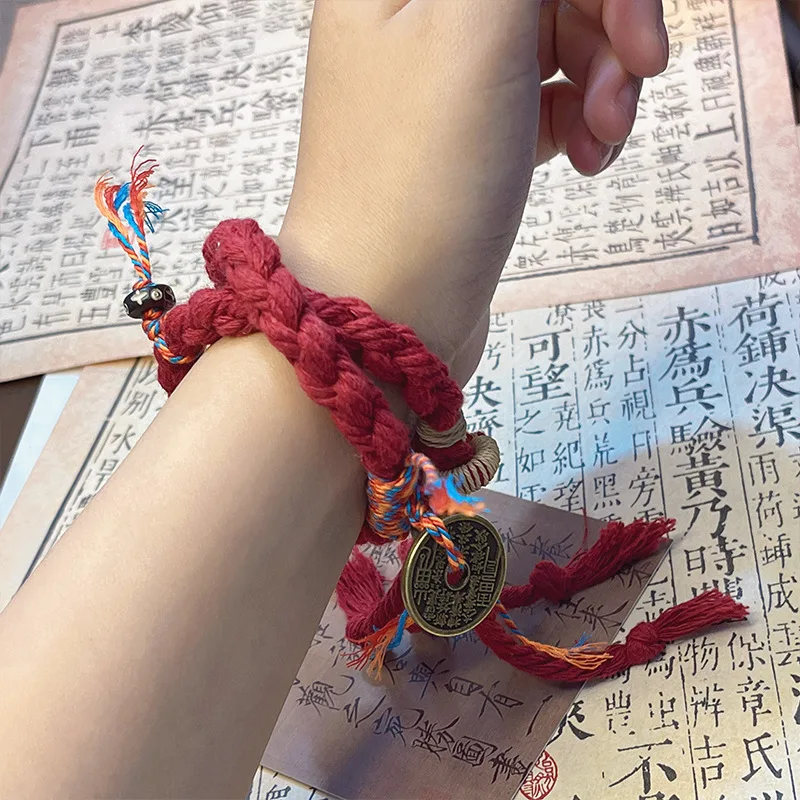 New Chinese Bracelets Mountain Ghost Flower Money Bracelet Ethnic Tibetan Hand-Woven Hand Rope Couple Hand Rope Hand Decoration