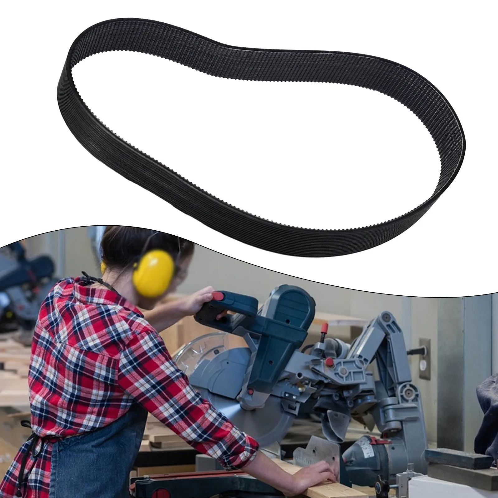 1pc Electric Sawing Machine Belt Driving Belt Replacement For 255 Electric Steel For Mitre Saw Cutting Cutter Machine