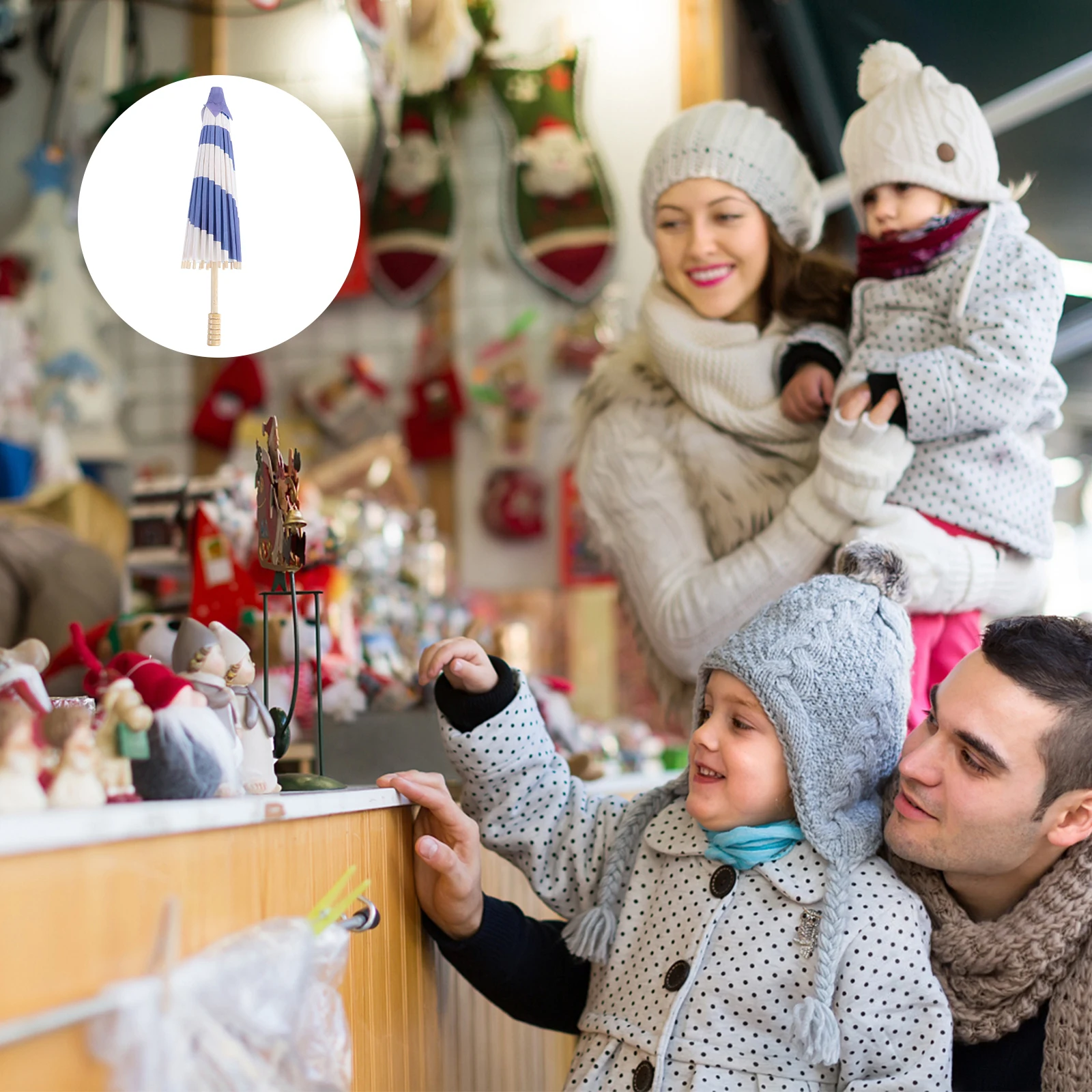 

2PCS Oil Paper Umbrella Decorative Japanese Parasol White Home Holiday Festive Stylish Wedding Photo Props Durable Long