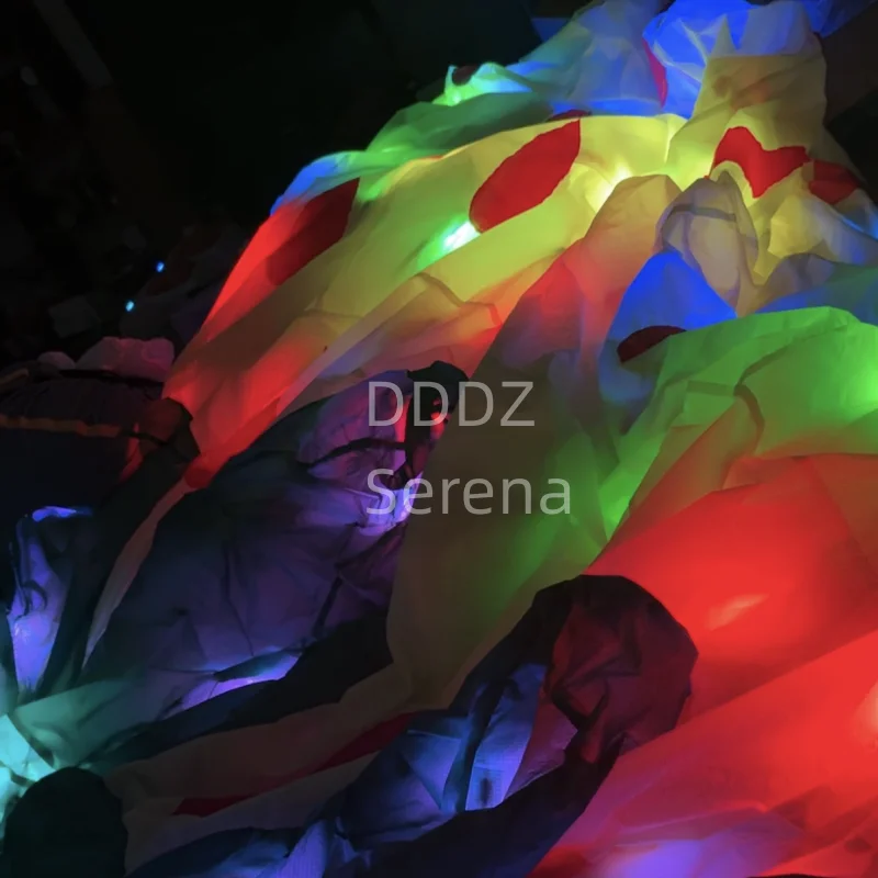 DDDZ 3.5M LED الفراولة طائرة ورقية خط الغسيل أعلى جودة Ripstop النايلون لينة نفخ قلادة ليلة مضيئة تظهر طائرة ورقية