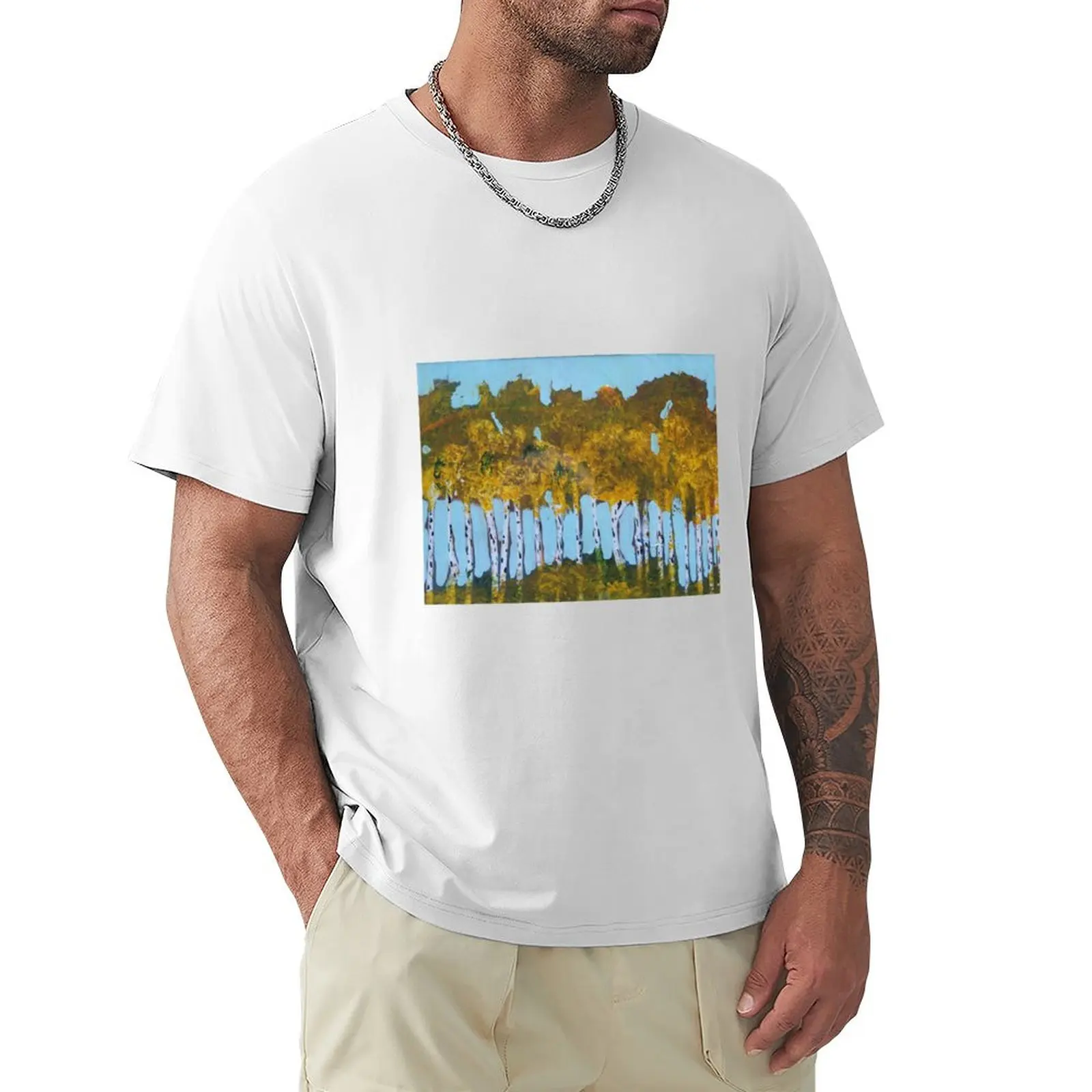 

Fall Tree Grove T-Shirt boys whites summer tops Short sleeve tee mens plain t shirts
