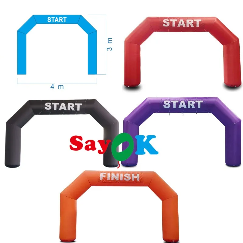 SAYOK Inflatable Archway 4x3m Hexagon Inflatable Arch with Start Finish Banners for Sport Race Outdoor Advertising Commerce