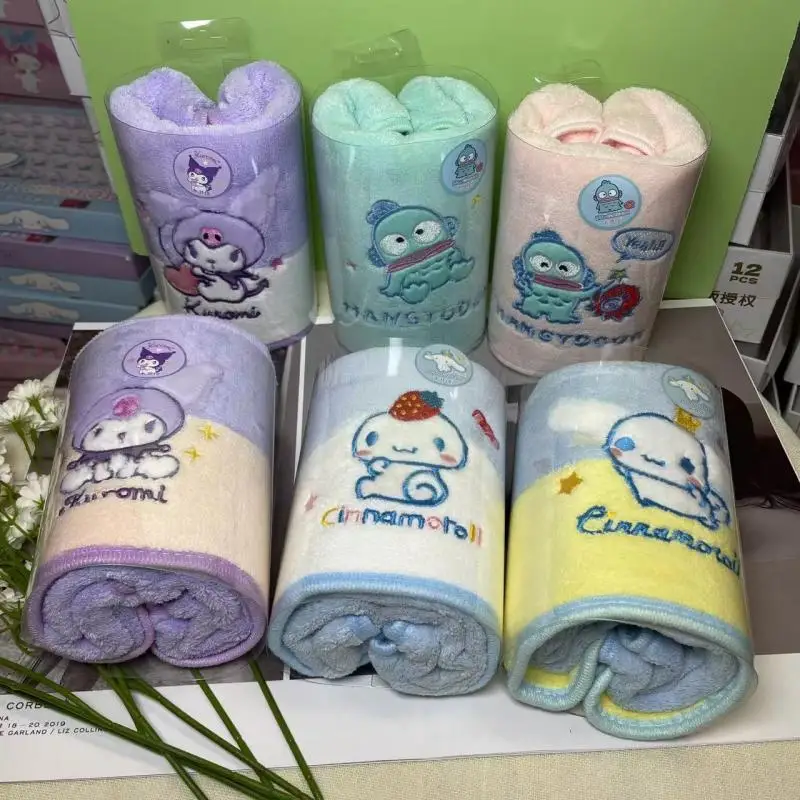 

Sanrio Children Towel Hello Kitty Kawaii Anime Coral Fleece Towel Shower Water Uptake No Shedding of Hair Student Face Towel New