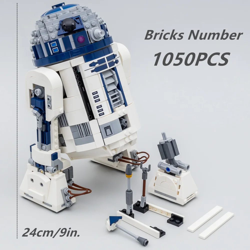 1050PCS Miniso Disney Galaxy SPACE Battle Robots R2D2-Droid Model Building Blocks Bricks DIY Toy Gift Set