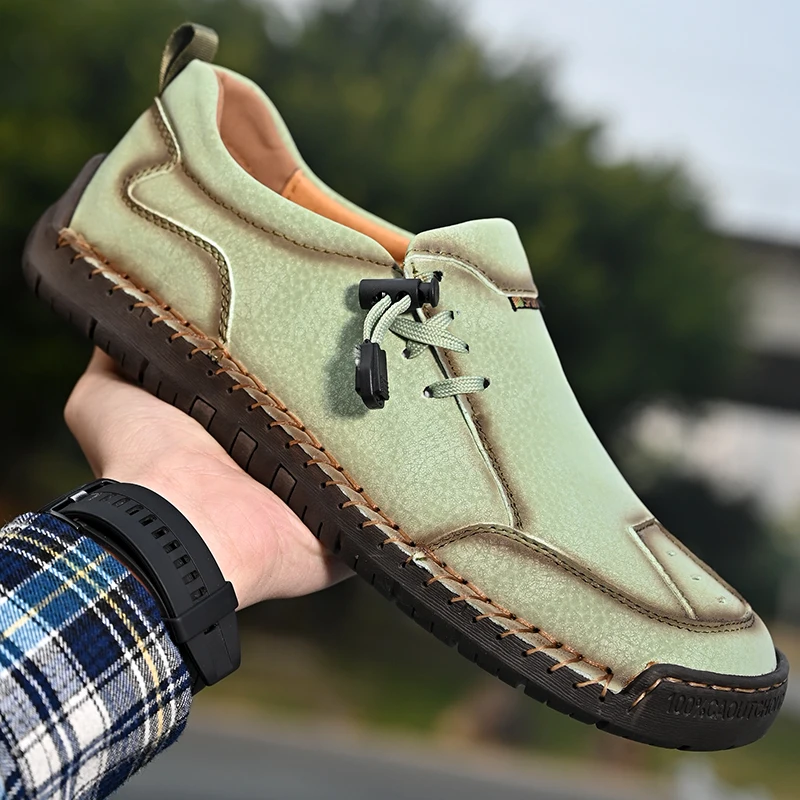 

Leather Men Casual Shoes Handmade Mens Walking Sneakers Breathable Man Loafers Moccasins Luxury Brand Boat Shoes Zapatillas Male
