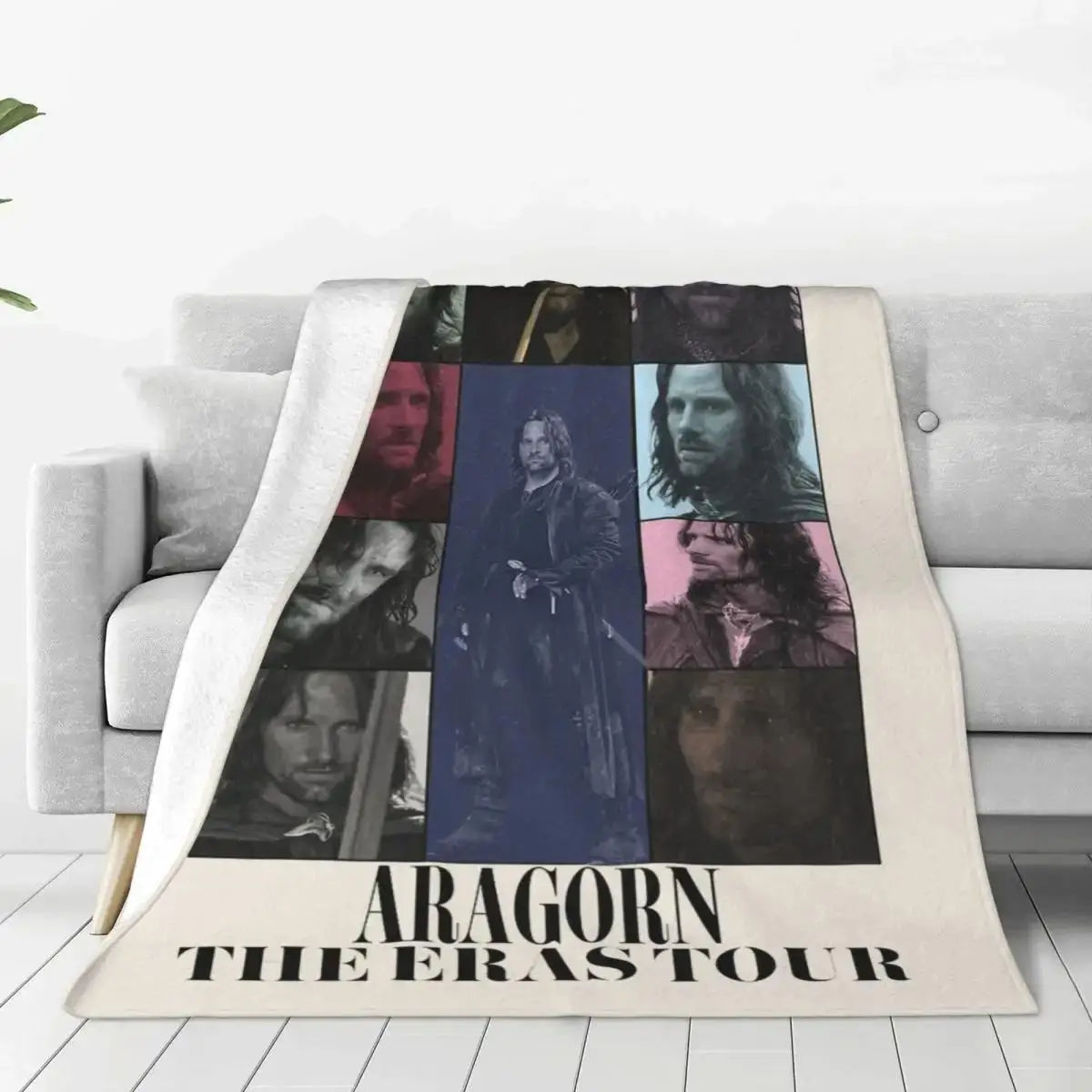 

Флисовое одеяло «Властелин колец» с изображением Арагорна, осенне-зимнее, супермягкое, для кровати, дивана или как коврик