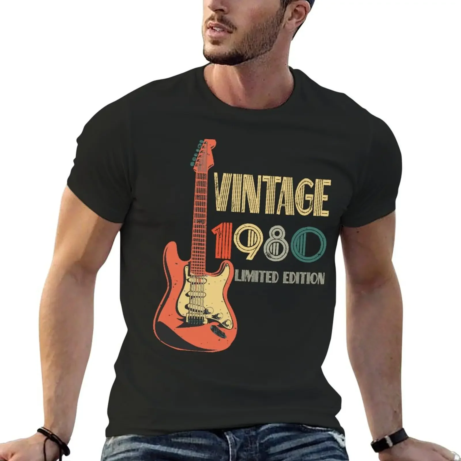 

Vintage 1980 Birthday gifts, Guitar lovers 42th birthday gifts for men women Guitar Player Born in 1980, 42th Birthday G T-Shirt