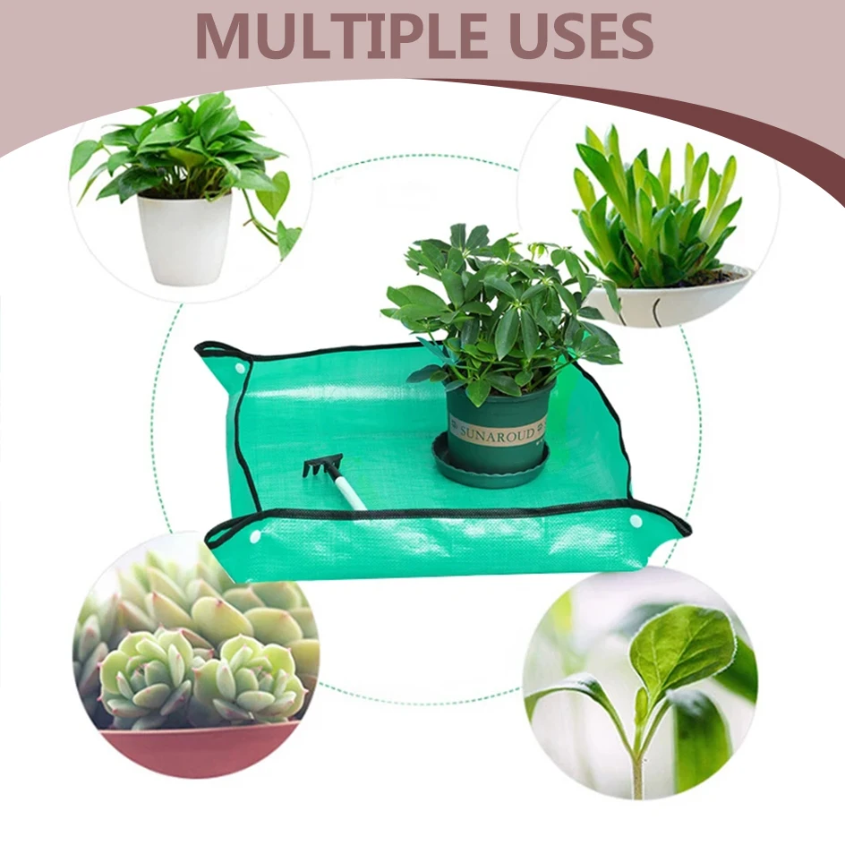 Planting Mat Flower Pots Transplanting Mats Gardening PE Plant Repotting Mat Foldable Waterproof Gardening Potting Pad