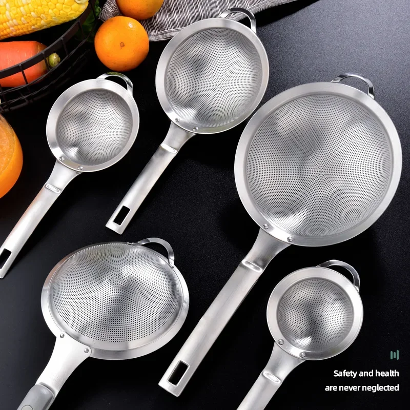 304 Stainless Steel Strainer Sieve Soy Milk Juice Medicine Residue Baby Food Supplements Strainer Spoon Super Fine Mesh Sieve