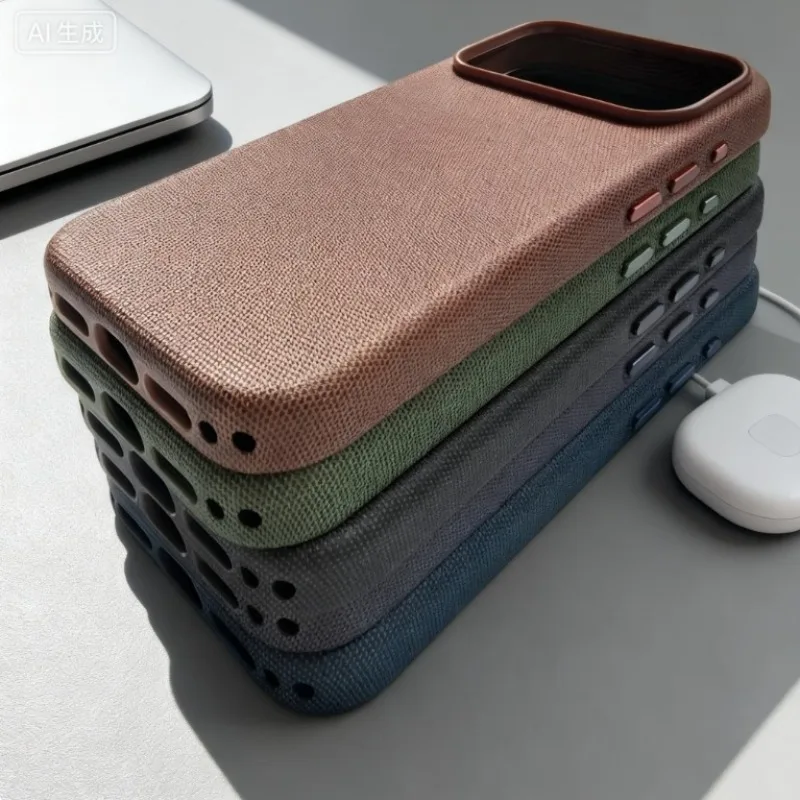 مناسبة ل 17Pro/Max تكنولوجيا النسيج جراب هاتف التحكم في الكاميرا المغناطيسي شفط القماش نمط جديد هدايا عيد الميلاد