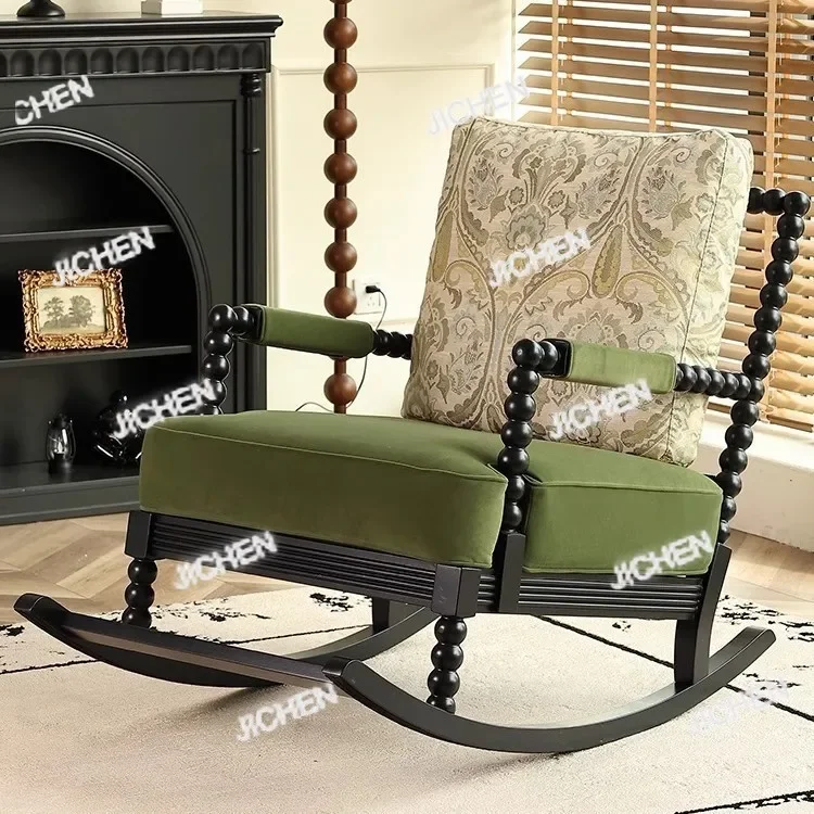 

Neu versandte Artikel French Rocking Chair Home Recumbable Sleeping Pearl Chair Solid Wood Single Sofa Rocking Chair gho