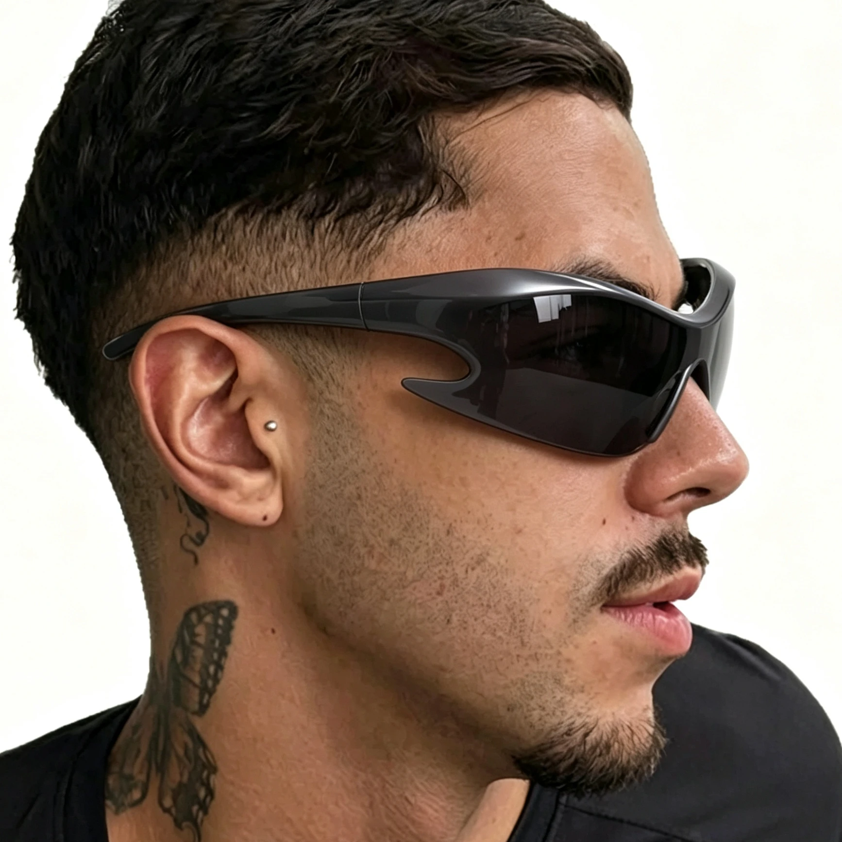 1/6pcLuxury Brand Sports Punk Y2K Sunglasses Women Men Unique Goggle One Piece Sun Glasses For Male Cycling Hip Hop Shades UV400