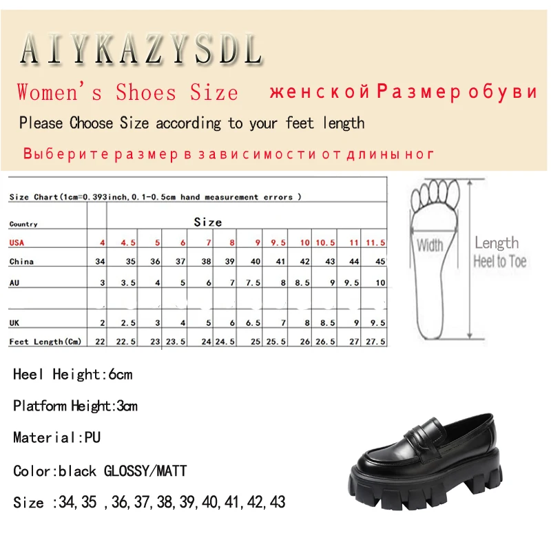 AIYKAZYSDL PU Leather Glossy Matt Oxford Slip On Studen Girl Women Flat Platform Shoes Casual Creepers Thick Sole Bottom Loafers