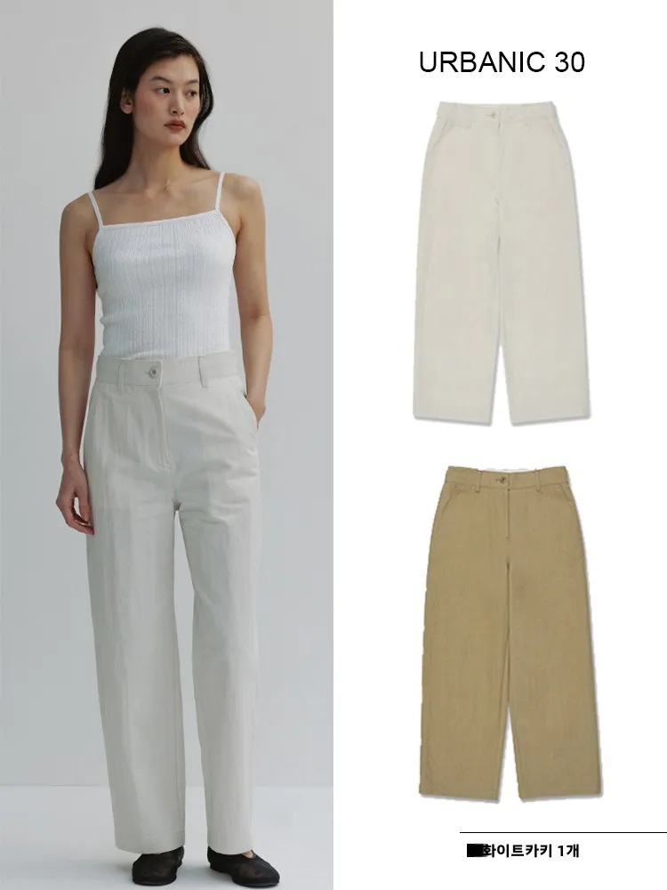 

High Waist Wide Leg Pants Women's Thin Version Simple Sle Summer New Korean Sle Casual Long Pants Cotton Material