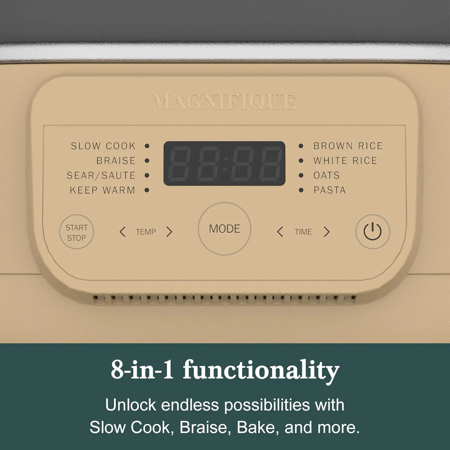 หม้อหุงข้าวอเนกประสงค์ขนาด 6 ควอร์ต พร้อมหม้อหุงช้าแบบตั้งโปรแกรมได้ 8-in-1, เตาอบดัตช์, พาสต้า, ไม่ติด, หม้อตู้เซฟสําหรับเตาอบถึง 500 ° เอฟ สีน้ําตาล