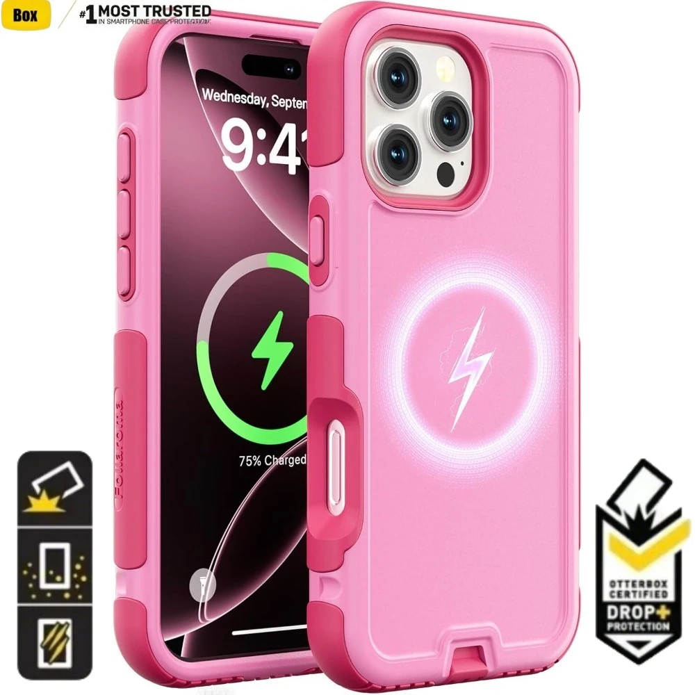 

Heavy Duty Otter Armor Box Anti Drop Protective Phone Case for IPhone 16 Pro Max 15 14 Plus 13 Dual Layer Magnetic Charger Cover