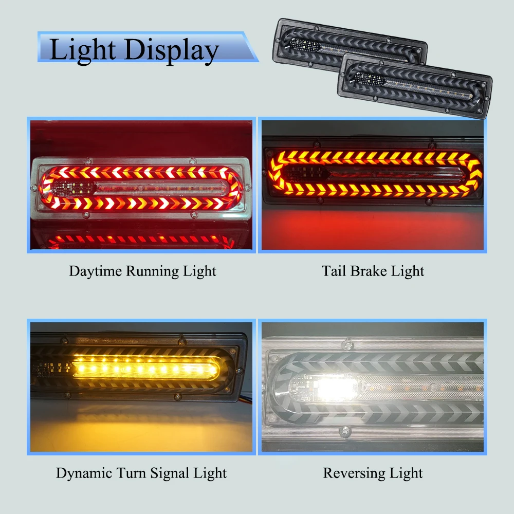 12V and 24V LED Trailer Lights with Brake and Turn Signal Functions Car Accessories for most trucks