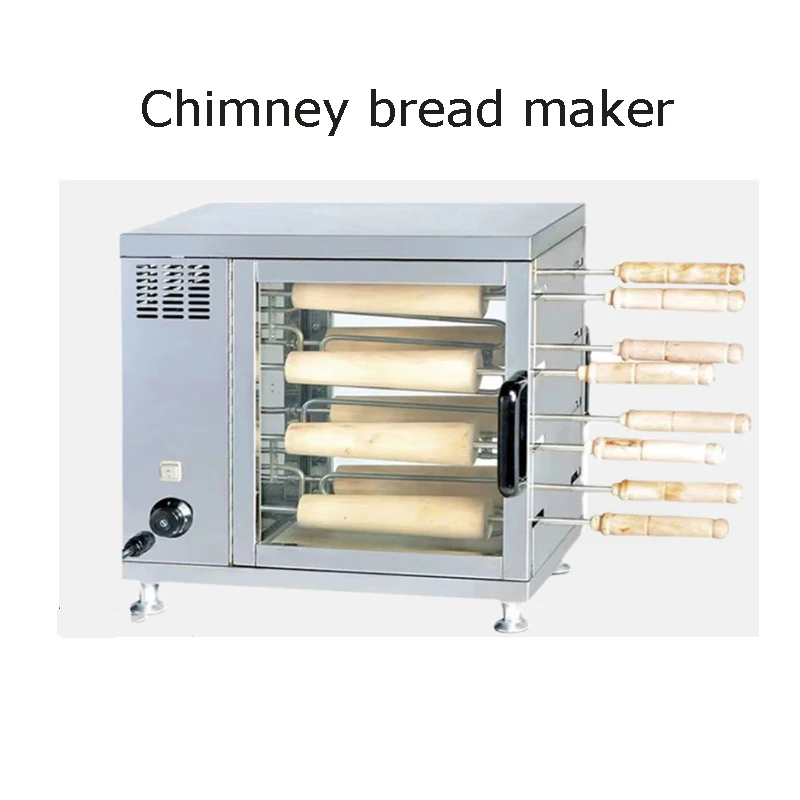 220v Automatic Chimney Bread Roll Maker Intelligent Digital Display Control 8pcs  Commercial  Bread Snack Baking Machine