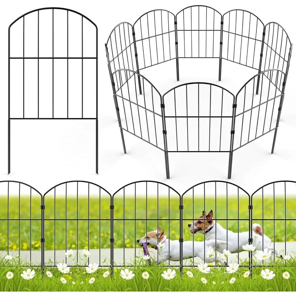 

Decorative Garden Fence 19 Panels, Total 20ft Lx24in H Wire Fencing Border Animal Barrier, Flower Edging for Patio Yard,Arched