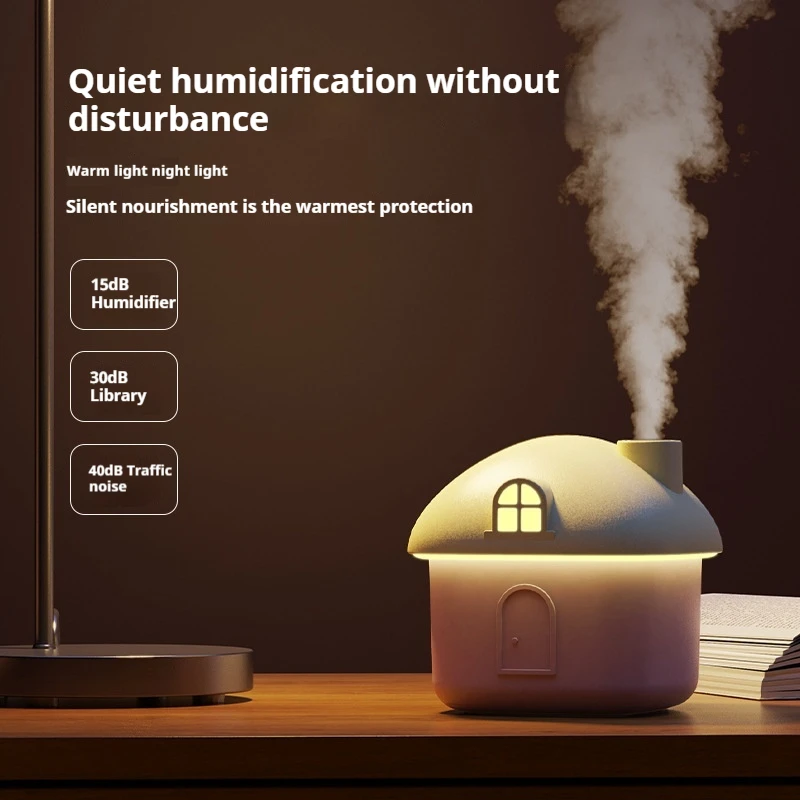New Mini Desktop Humidifier - Compact USB-Powered Ultra-Quiet High Mist Output for Home & Bedroom with 7-Color LED Lights
