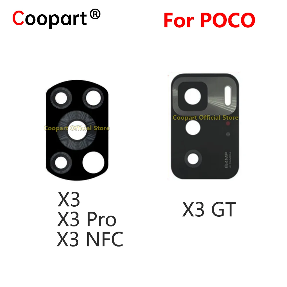 Coopart New Rear Back Camera Glass Lens For Xiaomi POCO X3 NFC X3 Pro GT M2007J20CI M2102J20SG M2102J20SI M2007J20CG M2007J20CT