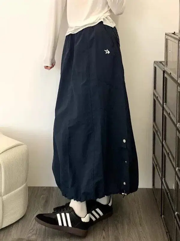

plus Size Casual Knee-Length A-Line Skirt Women's Summer Lazy Style Pleated Skirt High Waist Elastic Waist Casual Scene
