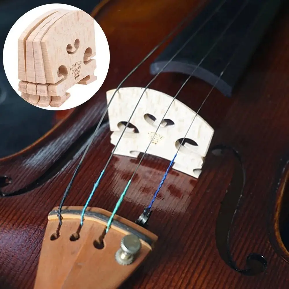 

Maple Wood Violin Bridge 4/4-3/4-1/2-1/4-1/8 Size Replacement Violin Strings Bridge Professional Handmade