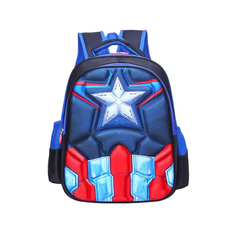 Spiderman Captain America Kinderen Schoudertassen 3d Geprint Spin Schattige Cartoon Anime Jongens Grote Capaciteit Schoolrugzak