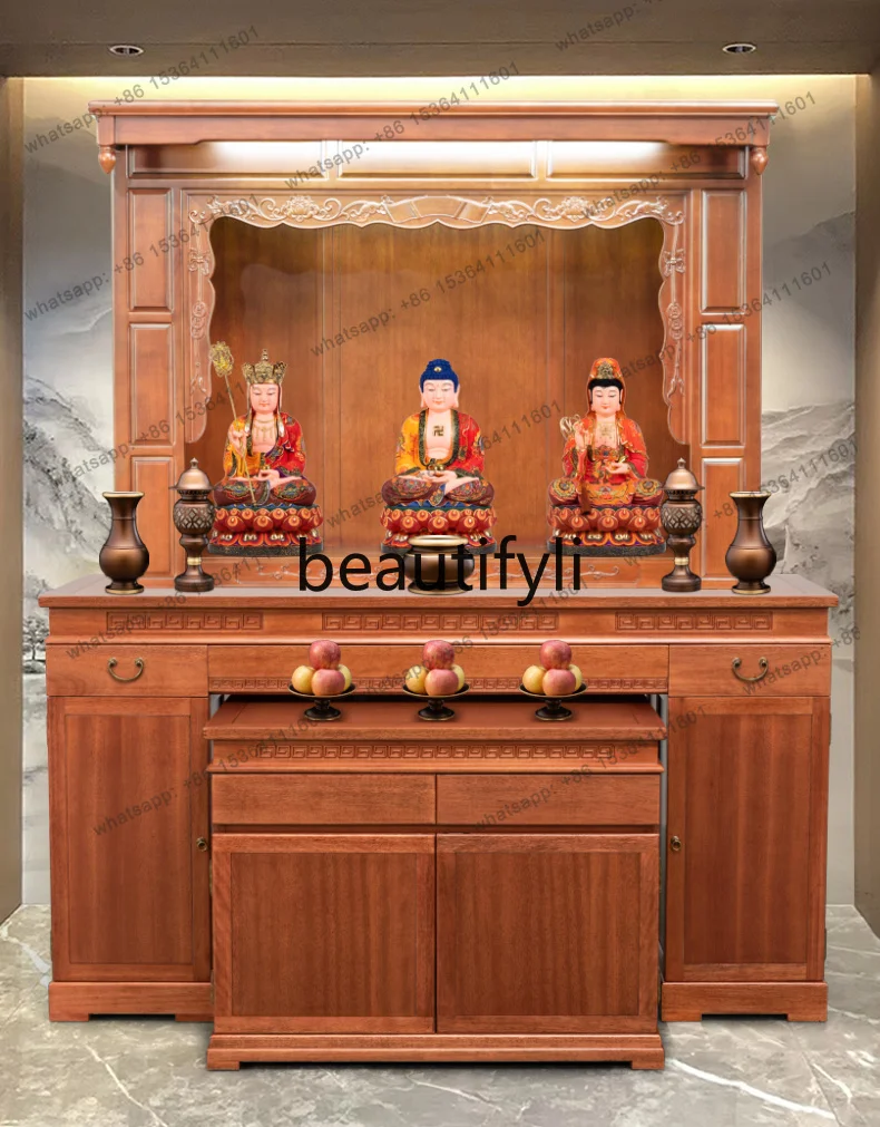 Factory DirectSolid wood Buddhist platform large casket offering table incense case Chinese style