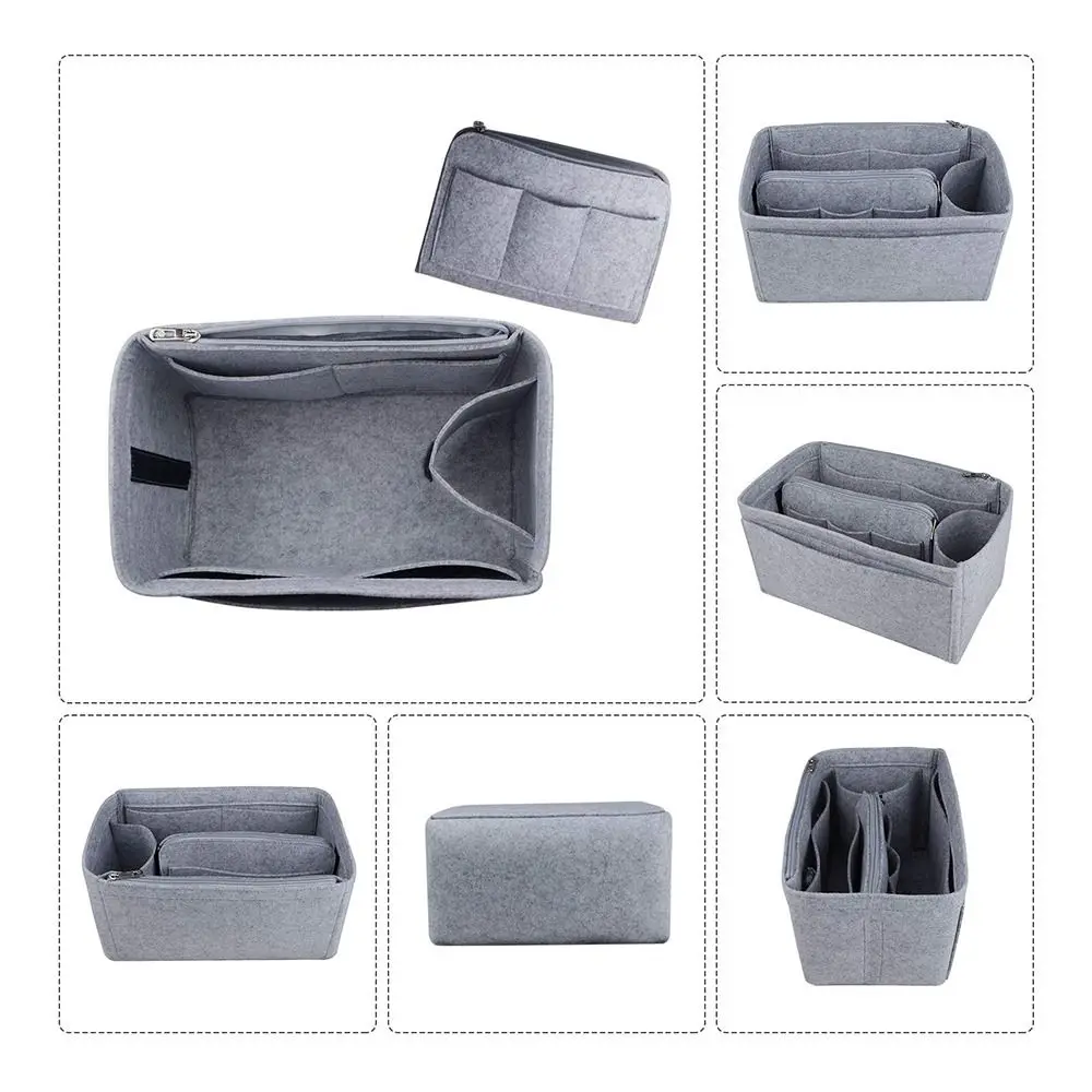 Handbag Insert Bag Felt Multi-Pocket Liner Bag Travel Storage Bags Bag Organizer for Speedy Neverfull/Longchamp LE PLIAGE