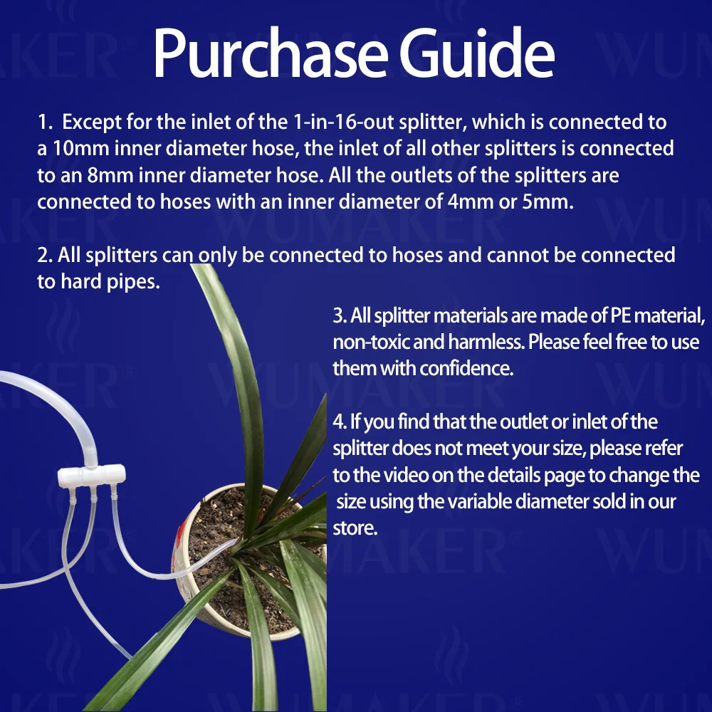 Plastic Flexible Hose Water Flow Splitter Diverter Pagoda Joint Multi Head Liquid Separate Irrigation Garden Plantation Fish Lab