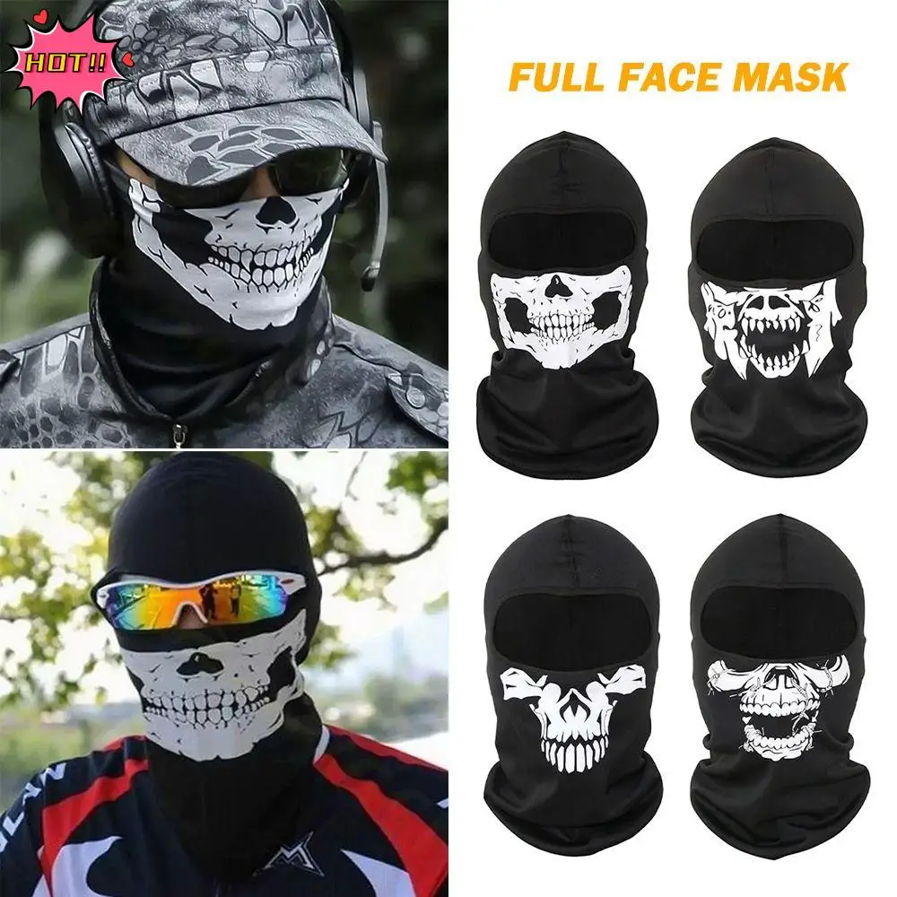 جمجمة طباعة دراجة بالاكلافا يندبروف المضادة للأشعة فوق البنفسجية دراجة نارية قناع الوجه الكامل الرقبة أدفأ كامل الوجه تصميم دراجة خوذة بطانة