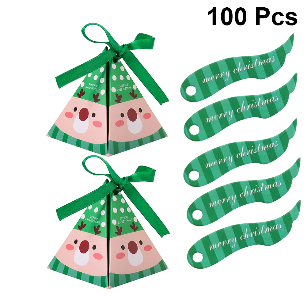 

1 set Candy Boxes Party Treat Box Christmas Kids Mermaid Theme Gift Pyramid Shaped Sweet Strip Pattern Safe Quality Paper