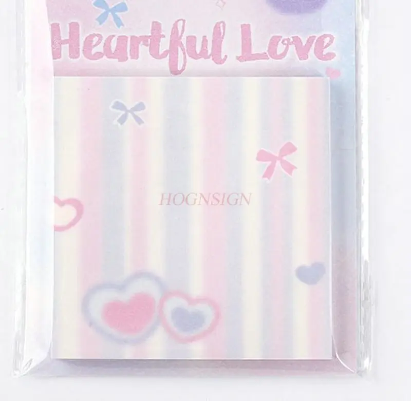

1book Fresh and Cute Girl Heart Hand Account Illustration Plan Function: Tearable Creative Memo Paper, Hand Account Memo Book