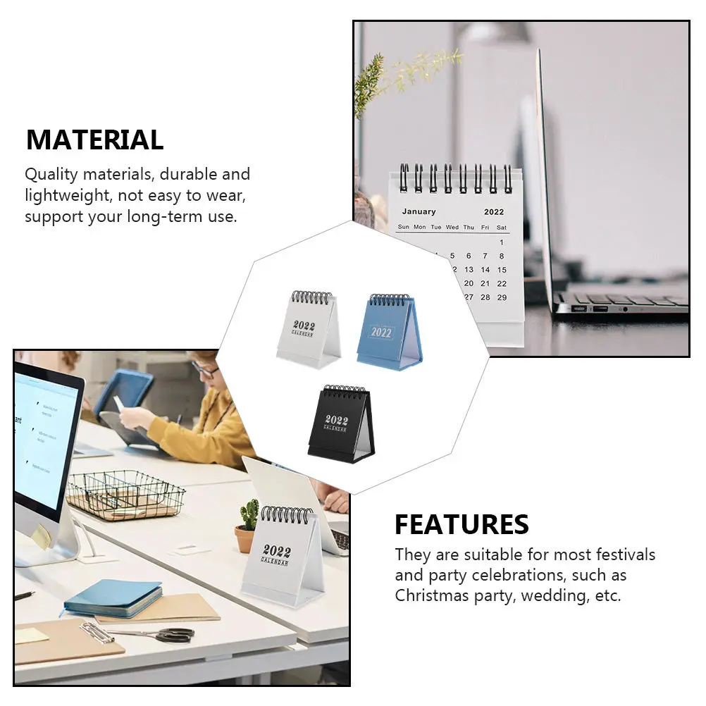 

3 шт. 2022 настольный календарь бумажный блокнот планировщик расписания портативный офисный настольный календарь разные цвета