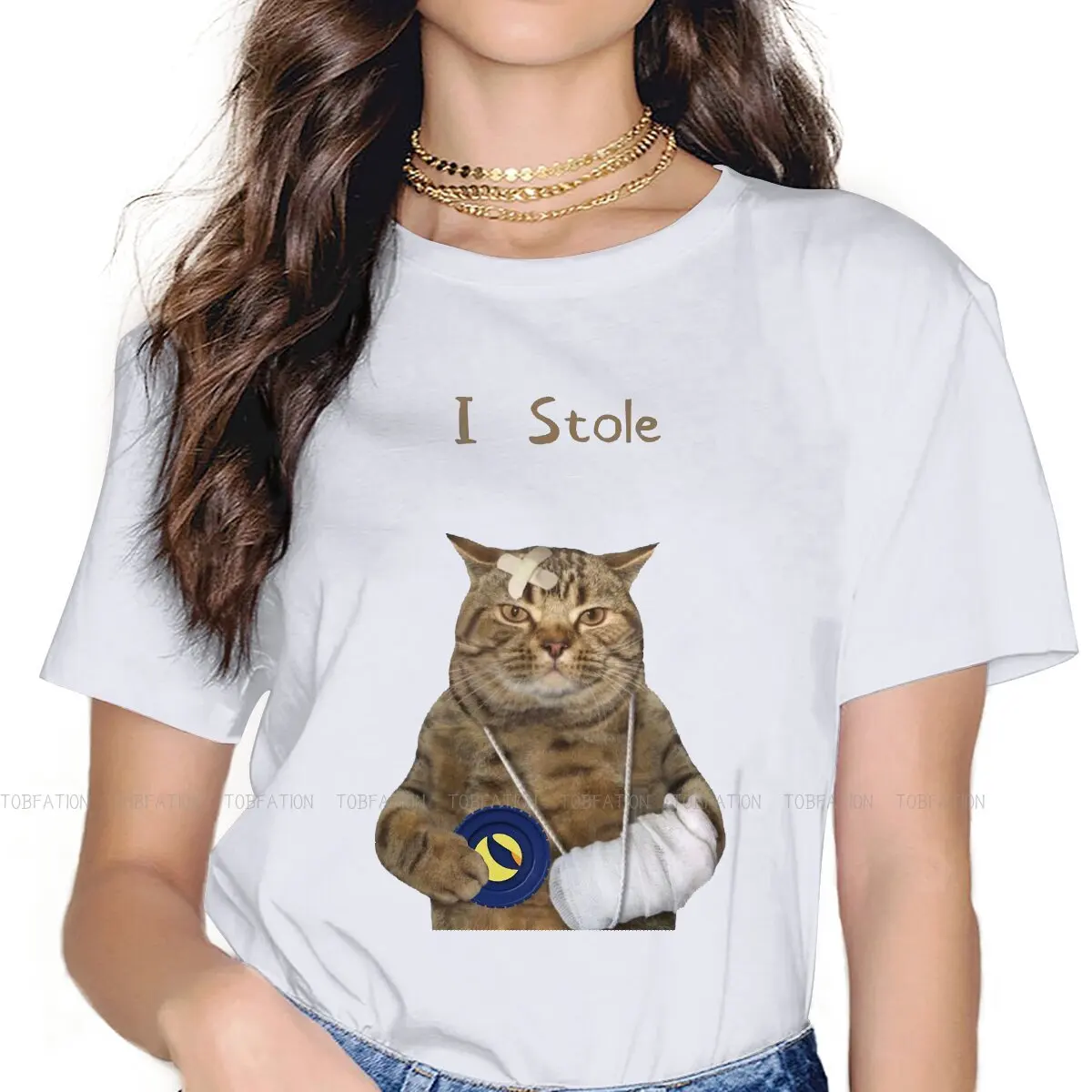 I Stole Crypto 4XL TShirt for Girl Luna Coin Virtual Currency Hip Hop Gift Idea  T Shirt Short Sleeve Hot Sale