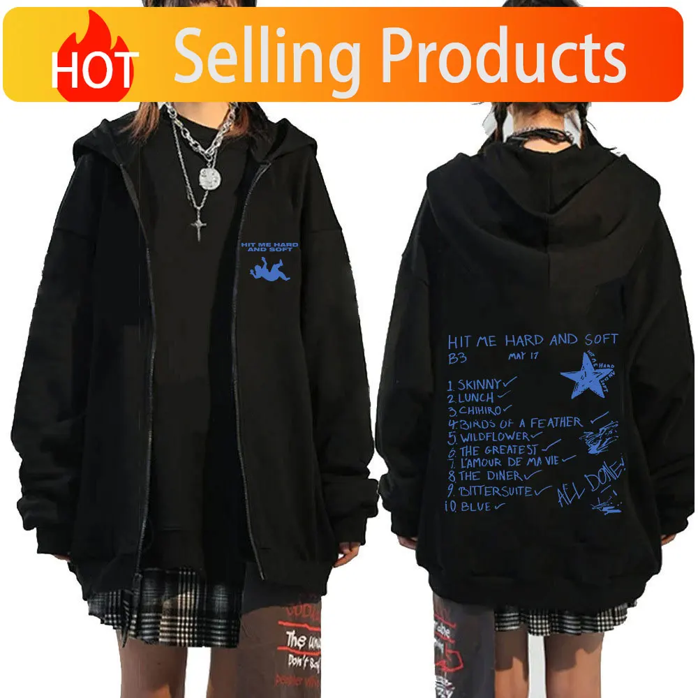 Hit Hit Me Hard and Soft 2024 Tour Zipper Hoodies Men Women Harajuku Pullovers Fashion Hip Hop Zip Up Sweatshirts Jackets Fans Gift - Aliexpress Deal