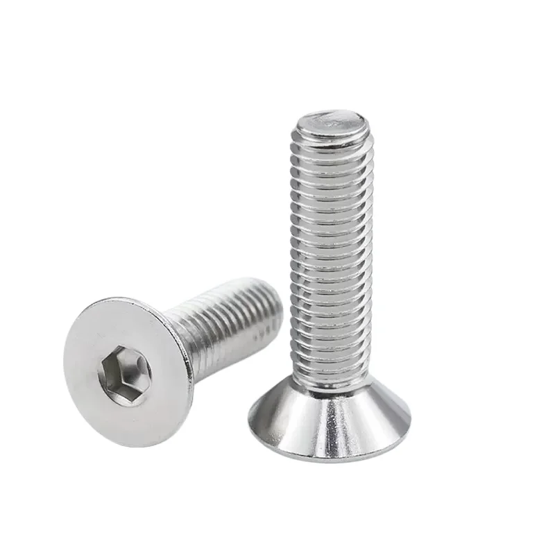 1-50PCS M3 M4 M5 M6 M8 304 A2-70 Stainless Steel Hexagon Hex Socket Head Flat Countersunk Bolt Screw L=3-150mm bhcs countersunk