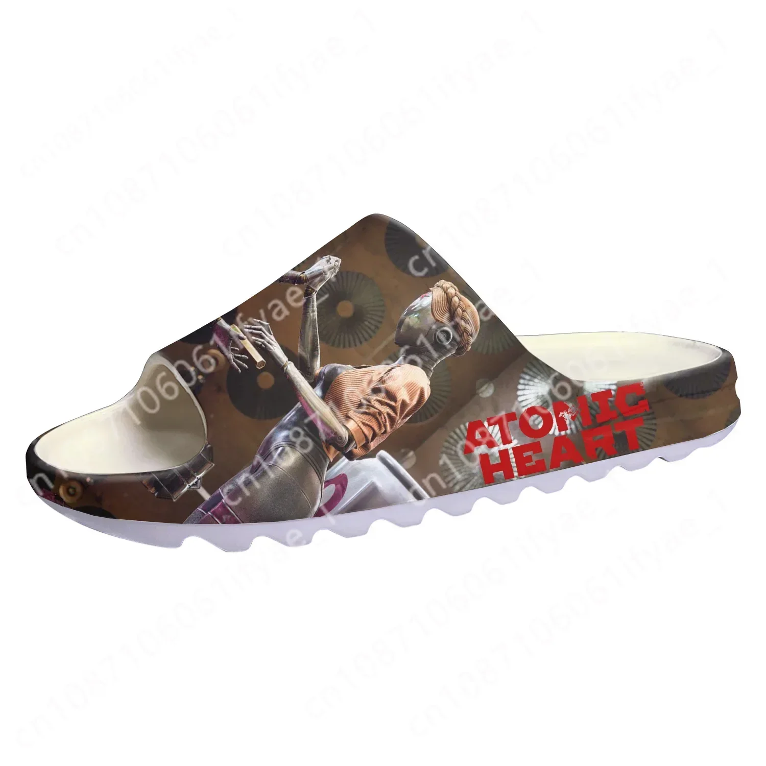 Atomic Heart Custom Zachte Zool Sllippers Cartoon Game Heren Dames Tiener Thuis Klompen Mode Aangepaste Waterschoenen Op Shit Sandalen