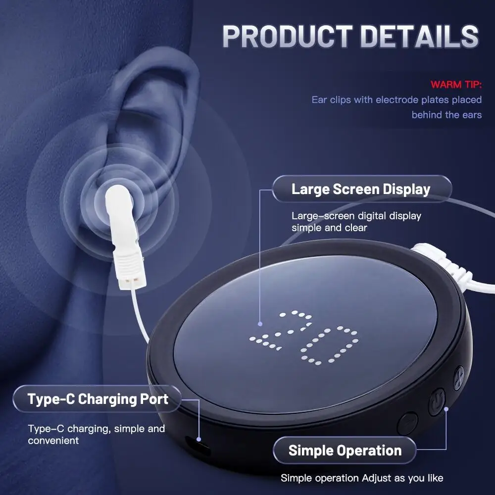 CES Insomnia Electrotherapy Device Fast Sleep Aid Ear Clip Type Relieve Anxiety Depression Migraine Head Pain Improve Sleeping