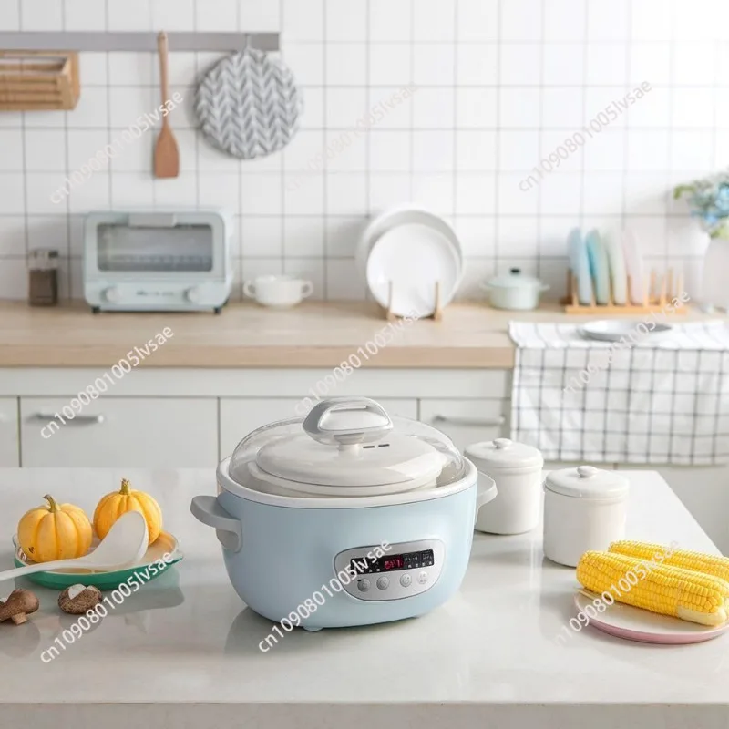 Household automatic electric stew 2.5 liters ceramic casserole to cook porridge