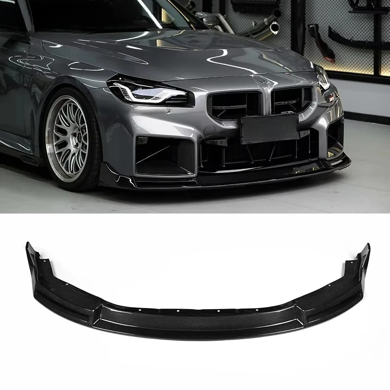 

High Quality Real Dry Carbon Fiber V Style Front Lip Diffuser Auto Part for G87 M2 Carbon Fiber Front Lip
