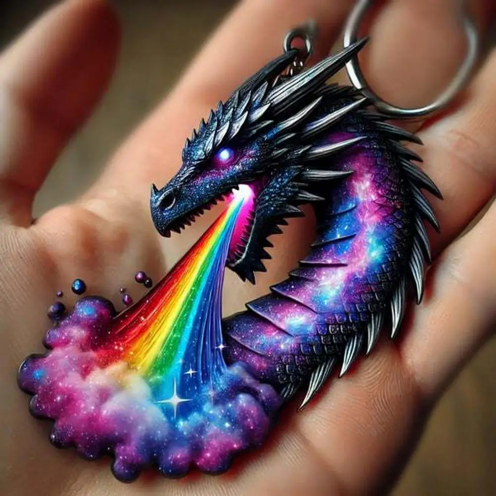 Durable Keychain 3d Dragon Acrylic Keychain Pendant Multi-functional Hanging Ornament for Kids Adults Dinosaur Party Favor Gift