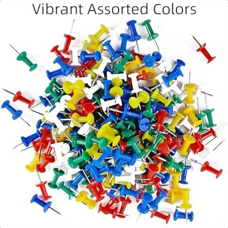 50/100/200/500 Uds. De chinchetas de colores en caja, tableros de dibujo, chinchetas, chinchetas de Metal, papelería, regalos de oficina