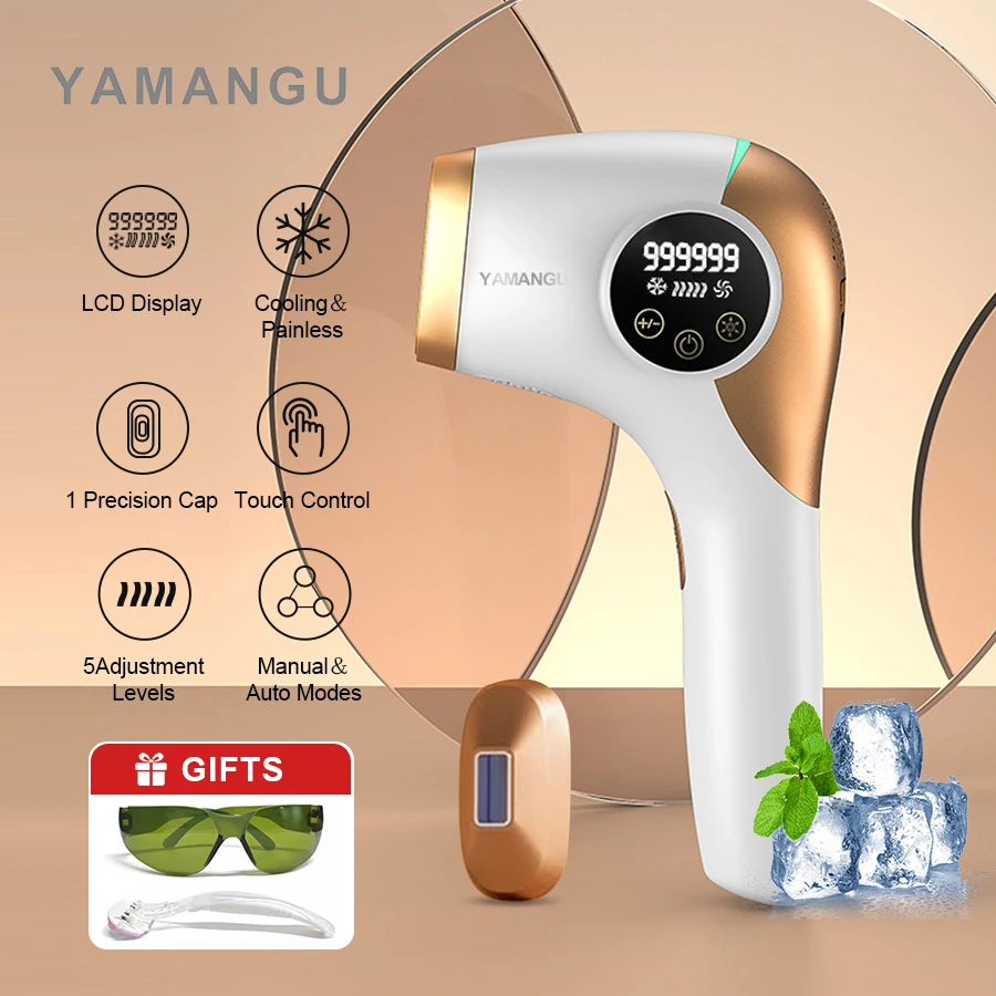 

Icy-cold Laser Hair Removal for Women Men 999900 Flash 2 Light-out Window Home Used Touch Auto Flash IPL Epilator Drop Shipping