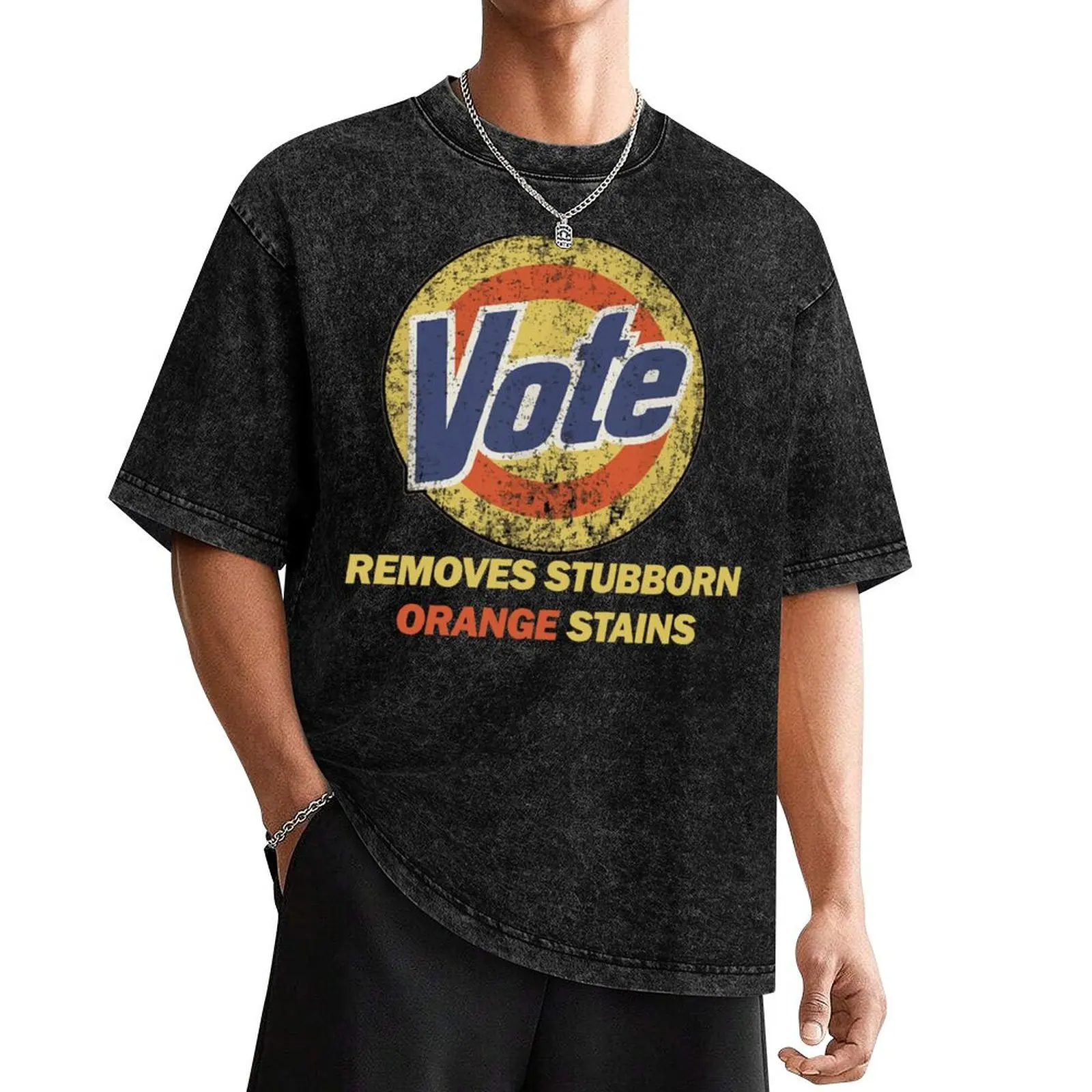 Vote Removes Stubborn Orange Stains T-Shirt kawaii clothes blue lock graphic tee shirt tops t shirt for men