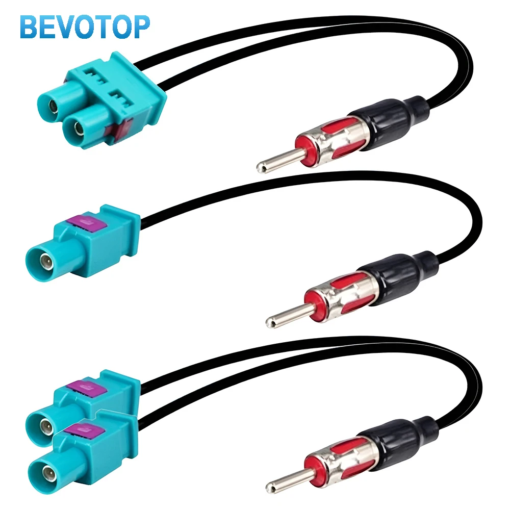 1Pcs Fakra FM Cable Adapter Antenna Audio Cable Twin Fakra Z Male to DIN AM FM Male Cable Aerial For Audi/VW/Volkswagen