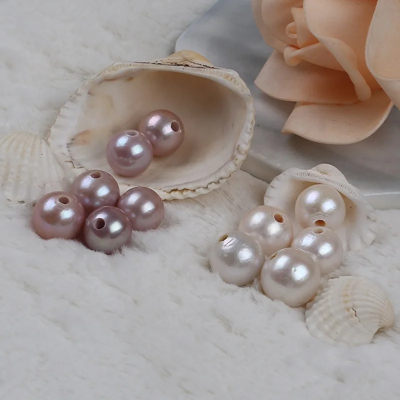 

9-12mm natural white purple color edison loose freshwater pearls beads