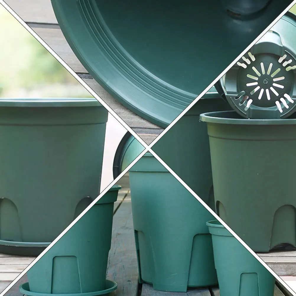 

5Sets Root Control Pot Plastic Plant Pot with Hollow Bottom Design for Succulents Indoor Outdoor Garden Use Breathable
